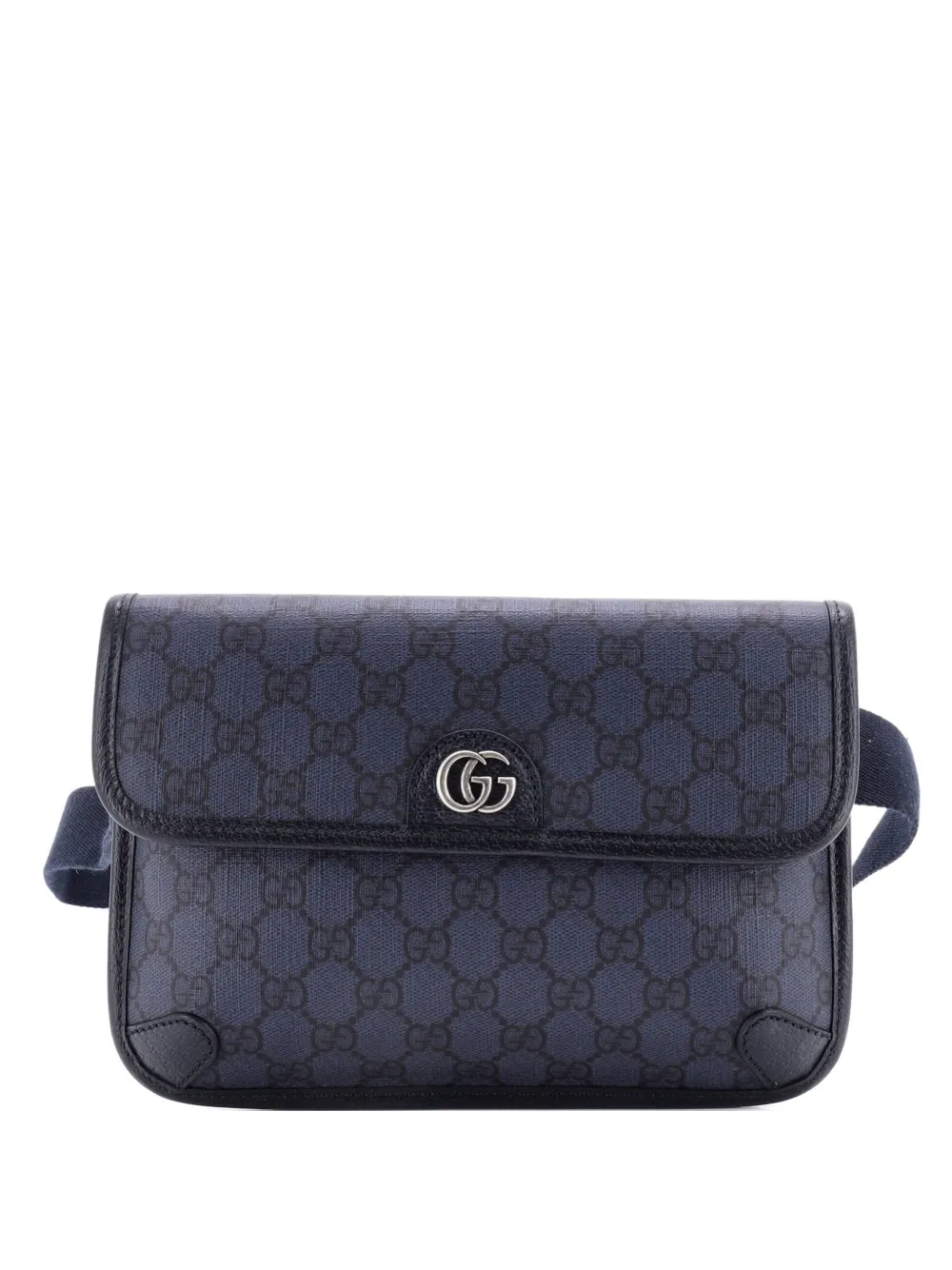 Gucci Pre-Owned Flap Belt Bag GG Coated Canvas with Leather crossbody bag - Blu