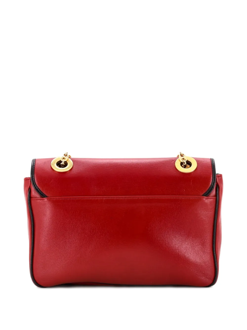 Pre-owned Gucci Marina Chain Flap Bag Leather Small Crossbody Bag In Red