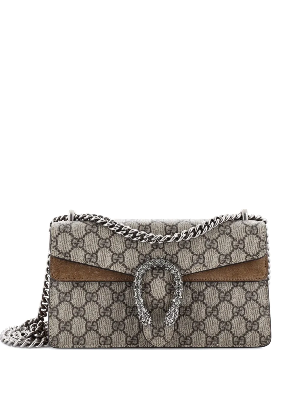 Gucci Pre-Owned Dionysus Bag GG Coated Canvas with Crystal Embellished Metal Small shoulder bag - Marrone