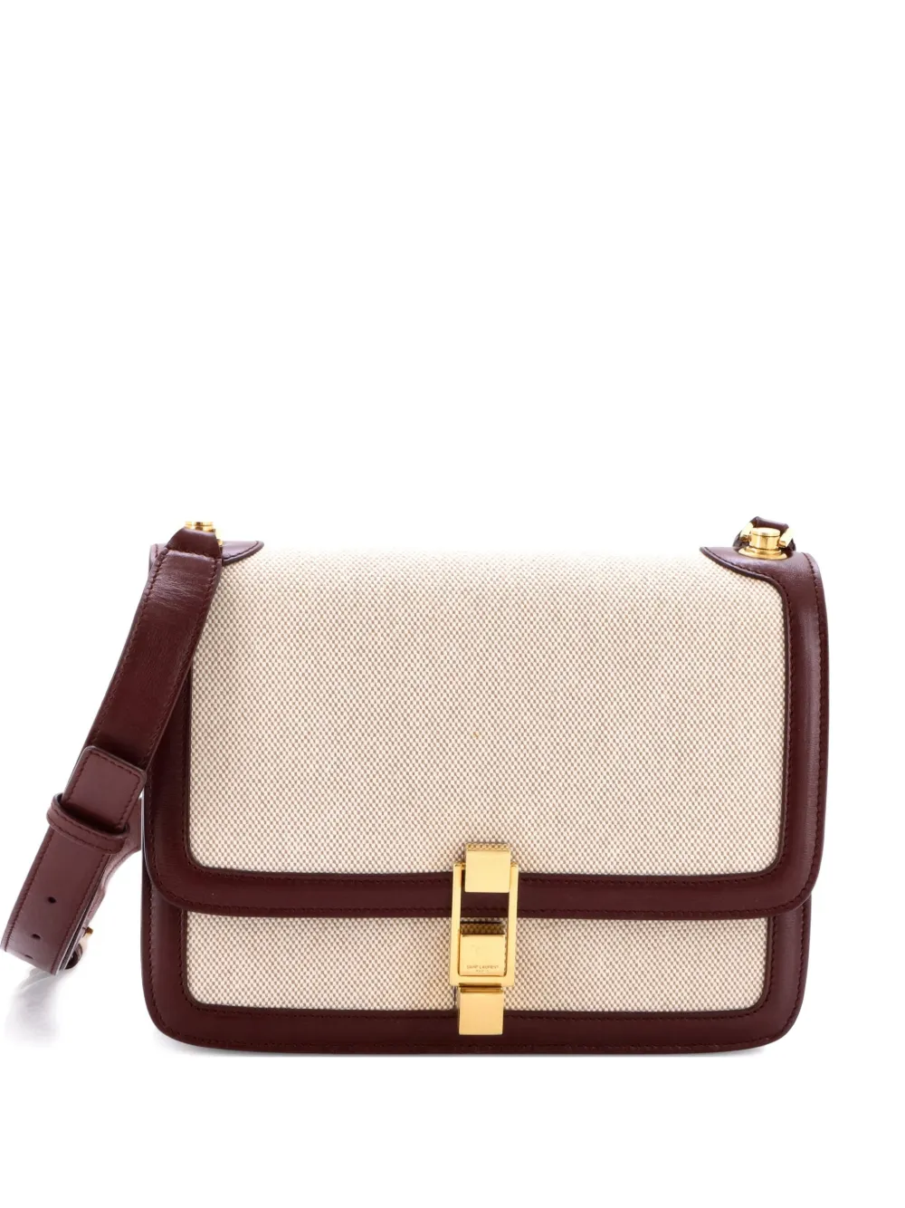 Saint Laurent Pre-Owned Carre Satchel Canvas with Leather Medium shoulder bag | neutro | Image 1