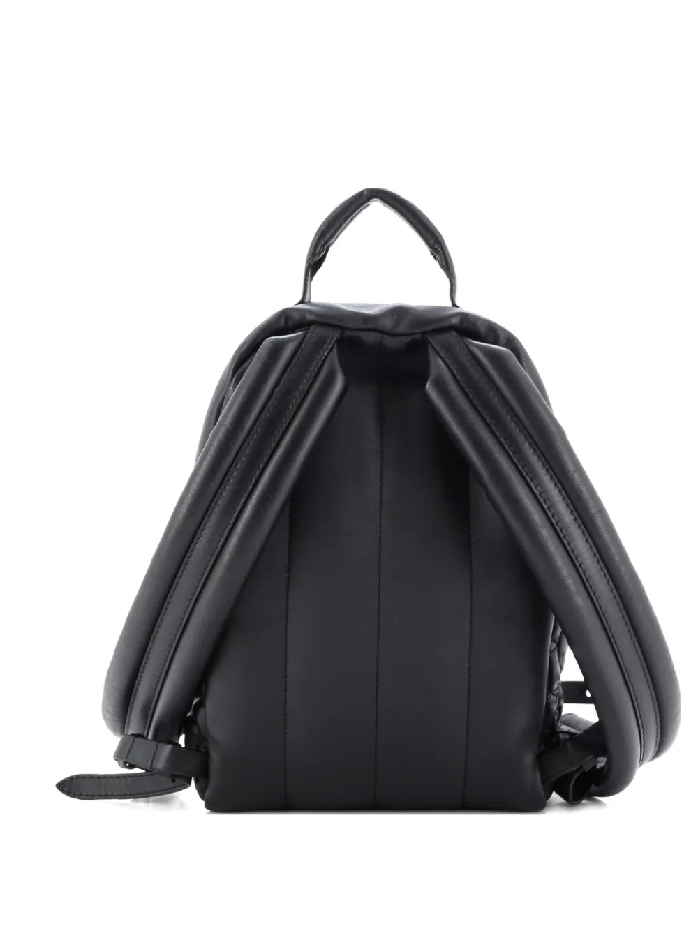 Pre-owned Louis Vuitton Palm Springs Malletage Flower Lambskin Pm Backpack In Black