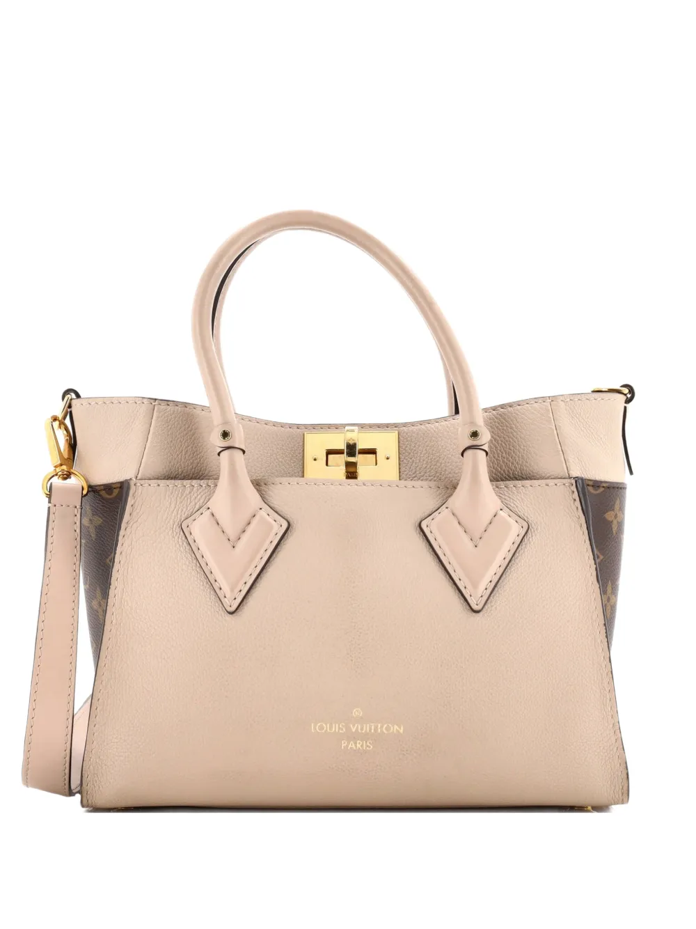 Louis Vuitton Pre-Owned On My Side Tote Leather with Monogram Canvas PM shoulder bag - Toni neutri