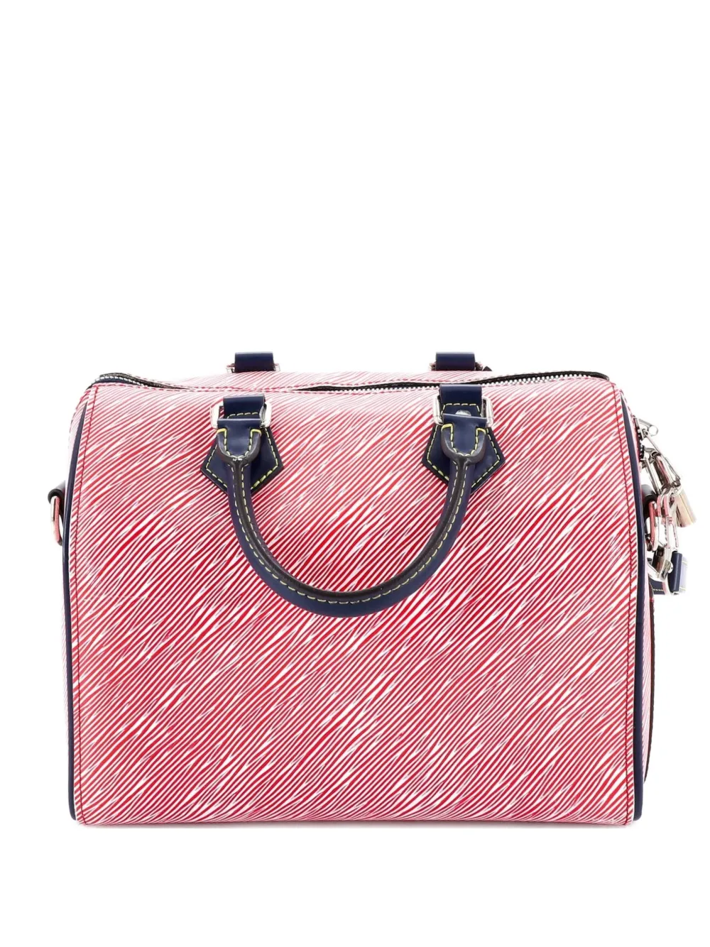 Pre-owned Louis Vuitton Speedy Bandouliere Bag Epi Leather 25 Satchel In Blue