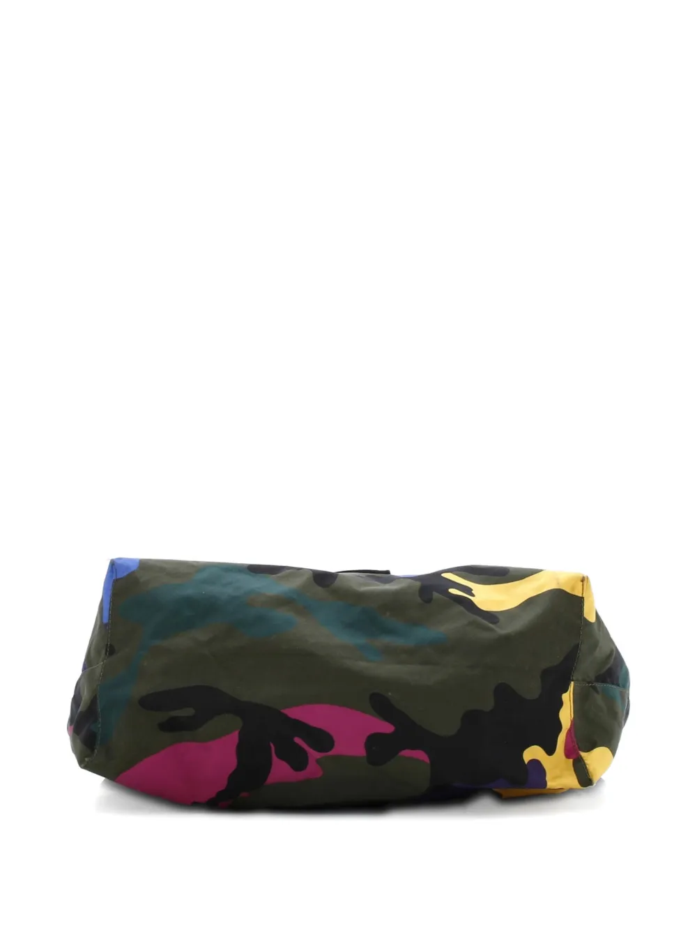 Pre-owned Valentino Garavani Rockstud Open Reversible Convertible Camo Nylon Medium Tote Bag In Multi