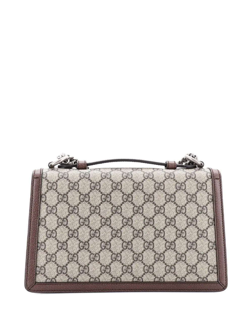 GUCCI Pre-owned Dionysus Top Handle Chain Bag Gg Coated Canvas Small Satchel In Brown