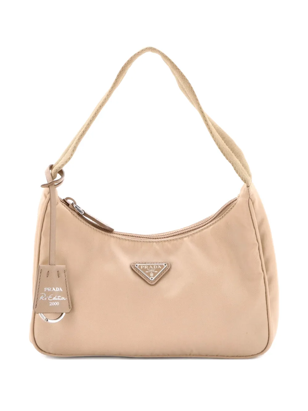 Pre-owned Prada Re-edition 2000 Tessuto Mini Hobo Bag In Neutral