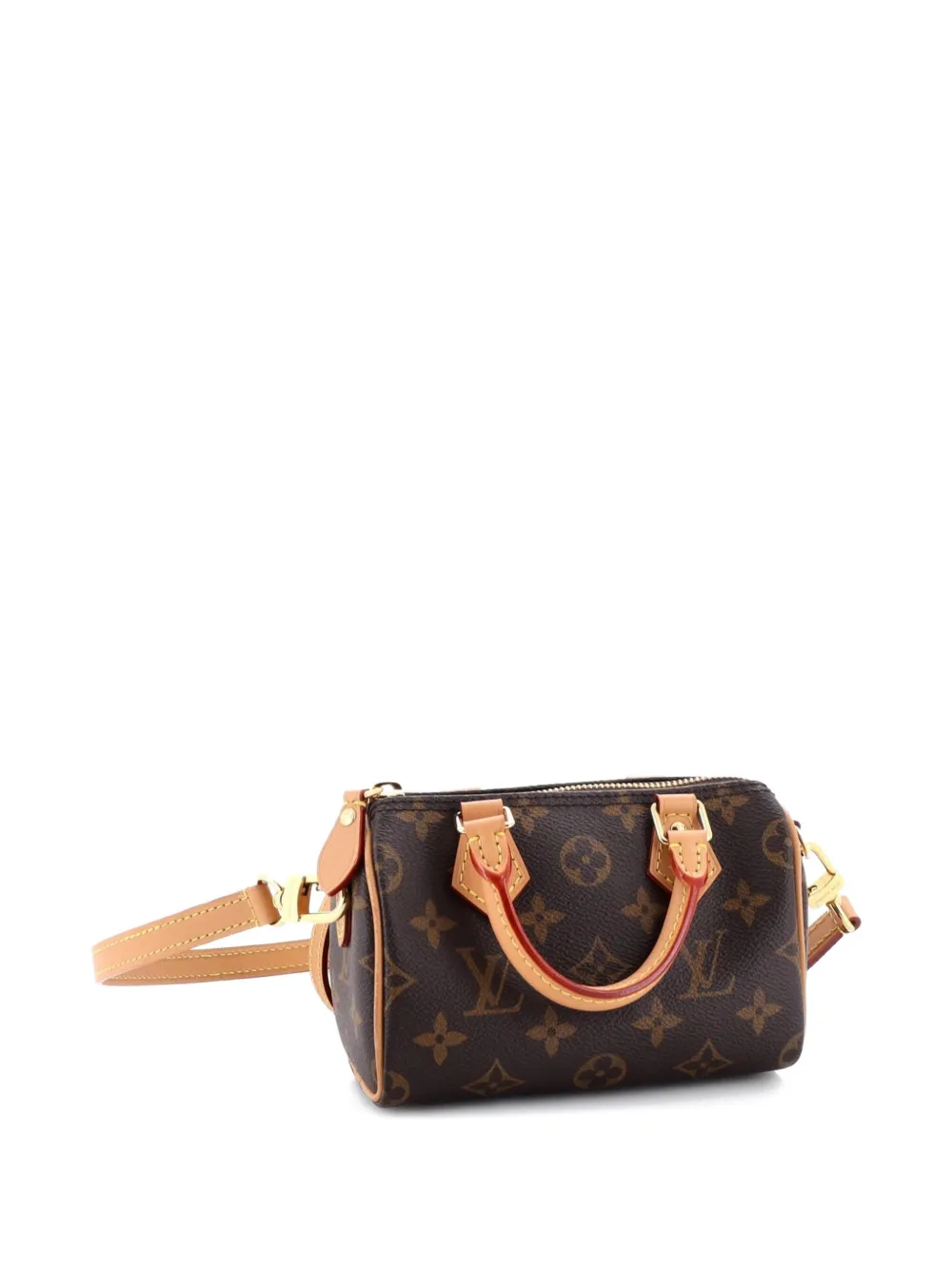 Pre-owned Louis Vuitton Speedy Bandouliere Nm Bag Monogram Canvas Nano Crossbody Bag In Brown