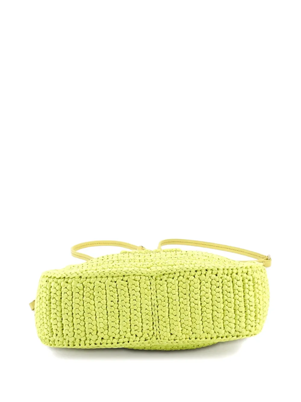 Pre-owned Miu Miu Wander Crochet Mini Hobo Bag In Green