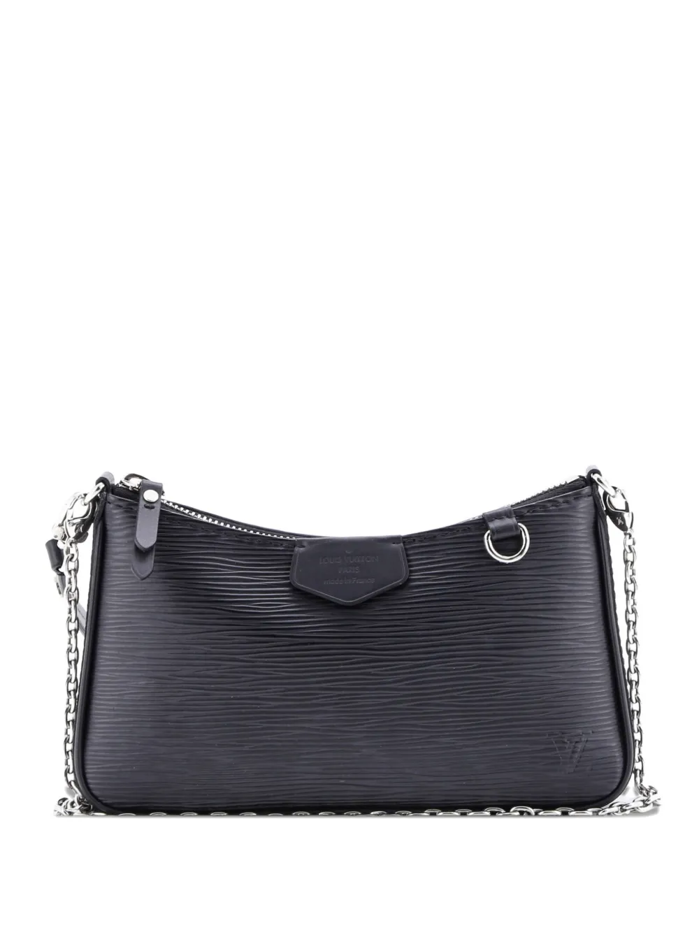 Pre-owned Louis Vuitton Easy Pouch On Strap Epi Leather Shoulder Bag In Black