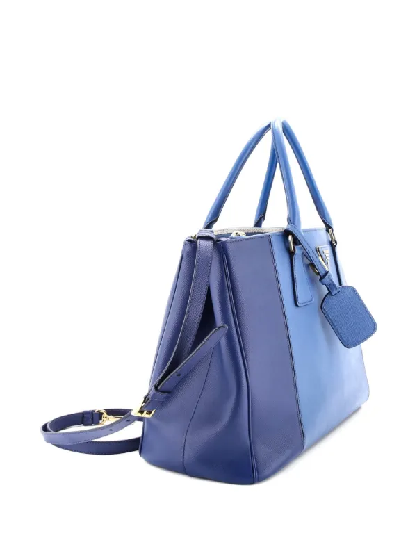 Prada Pre-Owned バイカラーダブルジップ サフィアーノレザー Prada Pre-Owned バイカラーダブルジップ サフィアーノレザー