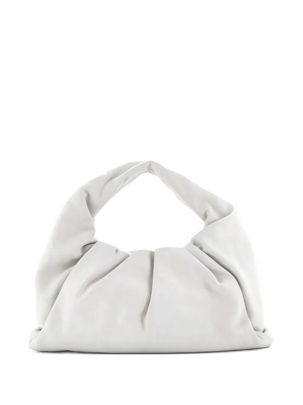 Pre-owned Bottega Veneta The Shoulder Pouch Leather Medium Hobo Bag In White