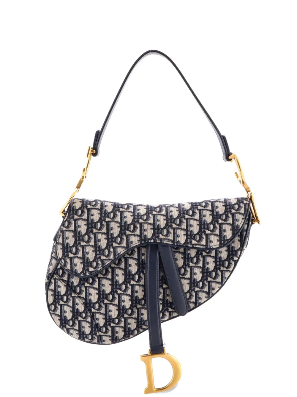 Christian Dior Pre-Owned Saddle Handbag Oblique Canvas Medium shoulder bag - Blu