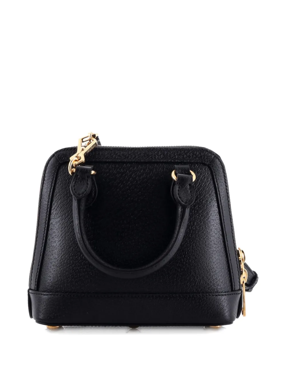 Pre-owned Gucci X Adidas Horsebit 1955 Top Handle Bag Leather With Applique Mini Satchel In Black