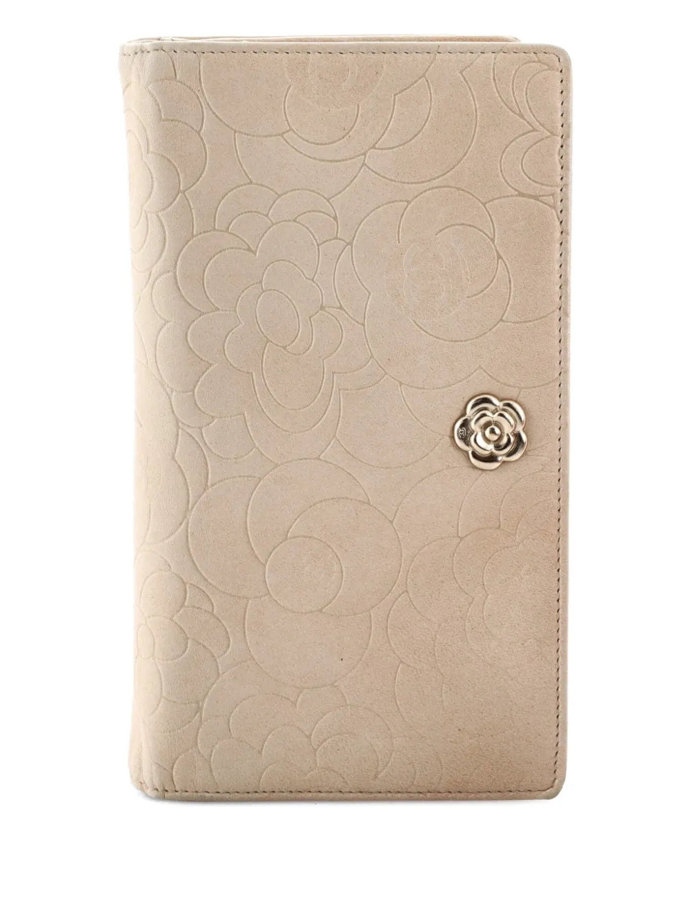 CHANEL Pre-Owned Bi-Fold Wallet Camellia Lambskin Long small wallets | Neutrals | Image 1