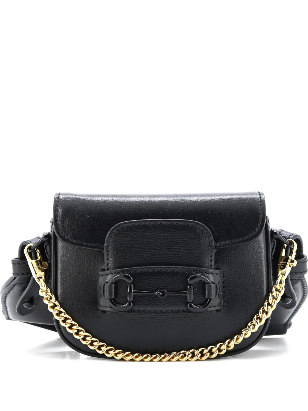 Gucci Pre-Owned Horsebit 1955 Shoulder Bag Leather Super Mini crossbody bag - Nero