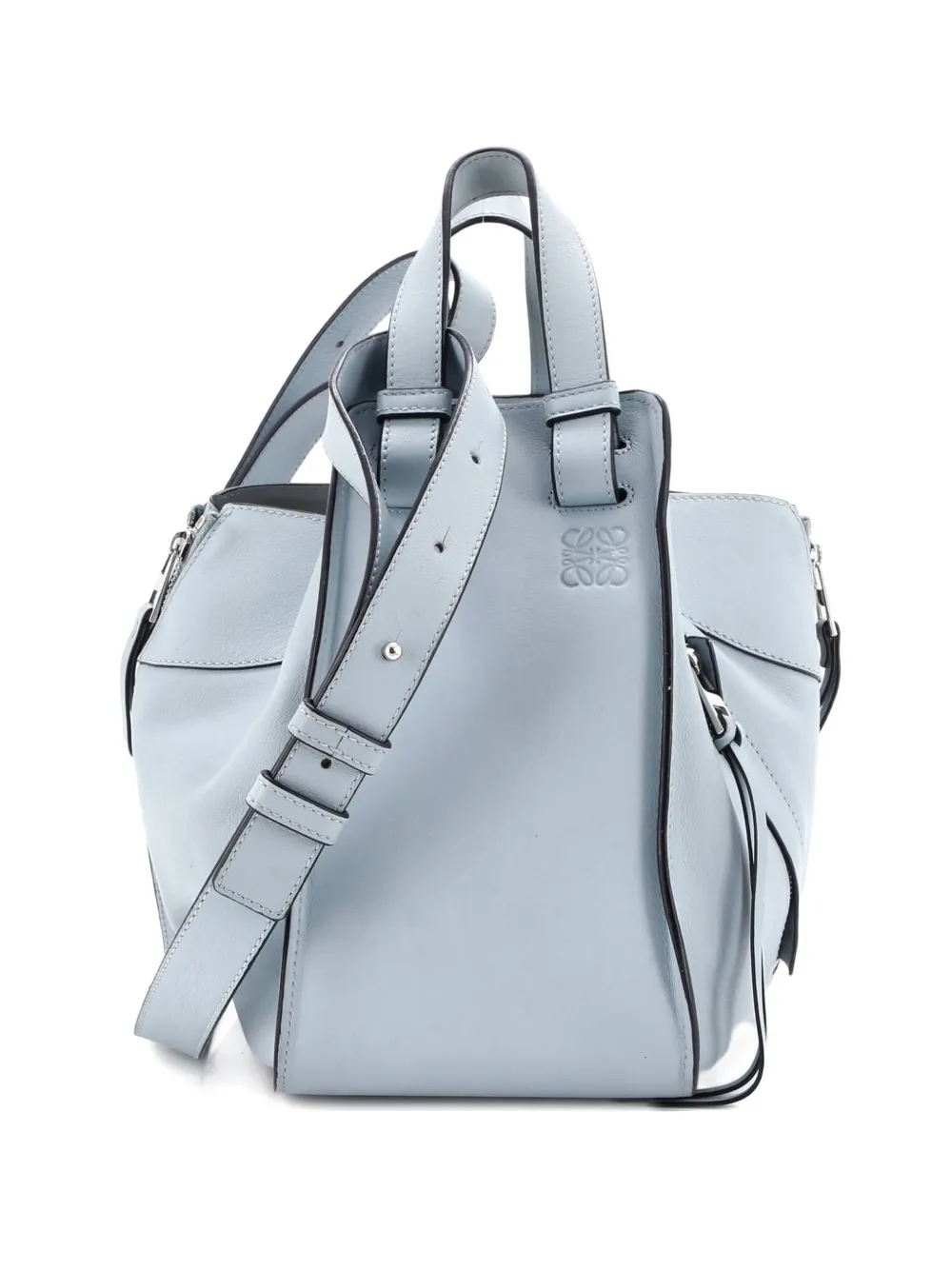 Pre-owned Loewe Hammock Bag Leather Small Shoulder Bag In Blue