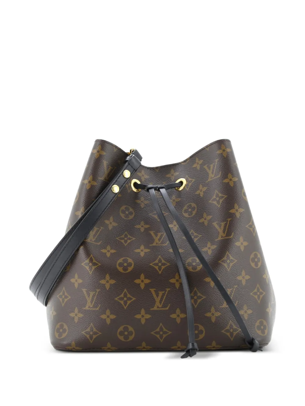 Pre-owned Louis Vuitton Neonoe Handbag Monogram Canvas Mm Bucket Bag In Black