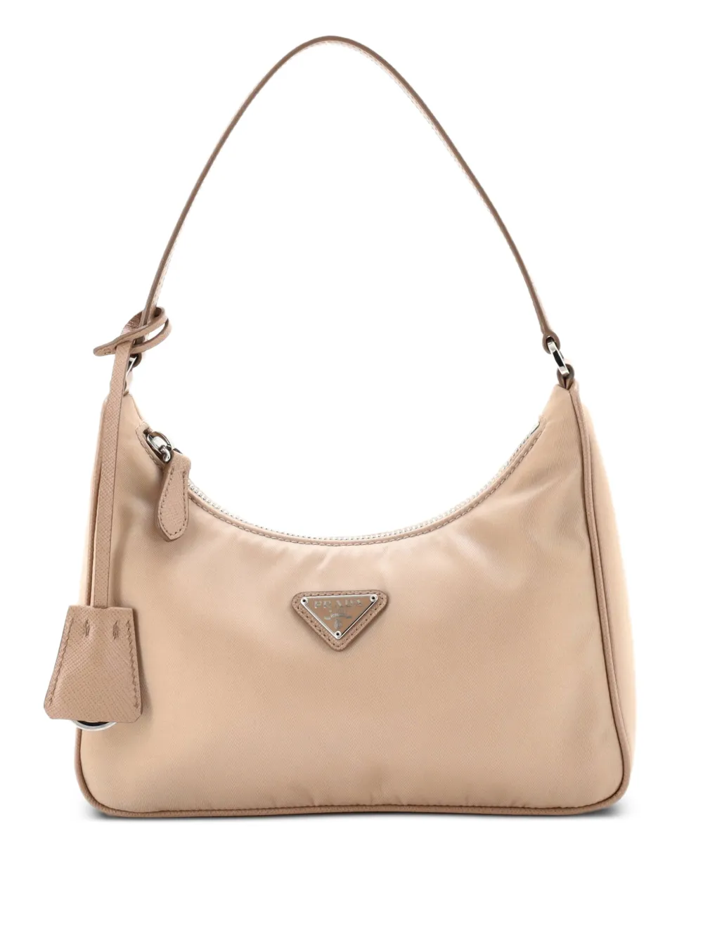 Prada Pre-Owned Re-Edition 2005 Tessuto with Saffiano Leather Mini hobo bag | Neutrals | Image 1