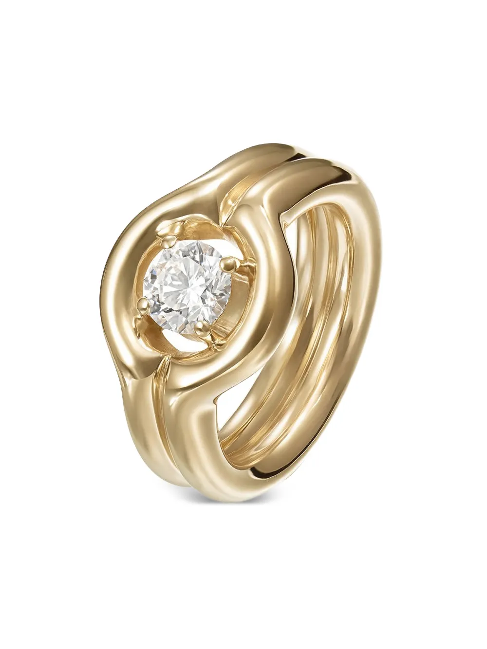 Melissa Kaye 18K yellow gold Rocky Pinky diamond ring