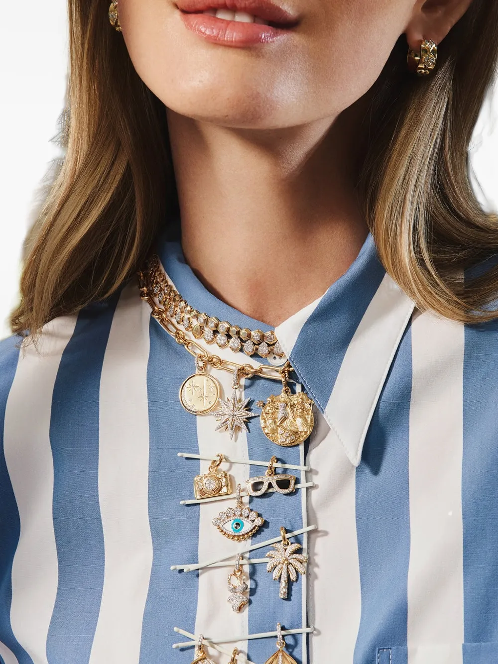 Sara Weinstock 18k Yellow Gold Papua Sunglasses-design Diamond Charm In Gold