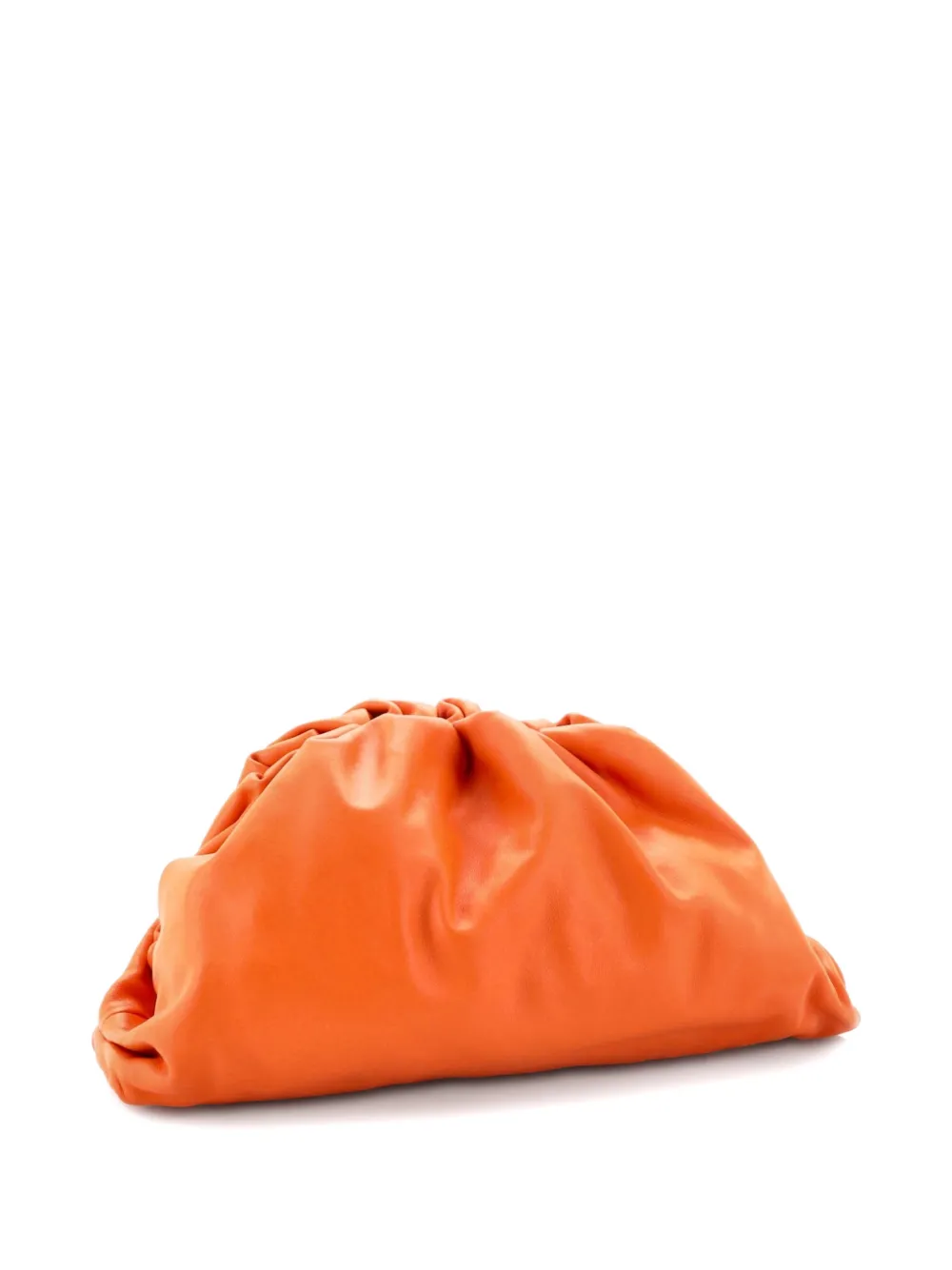 Pre-owned Bottega Veneta The Pouch Leather Teen Clutch Bag In Orange