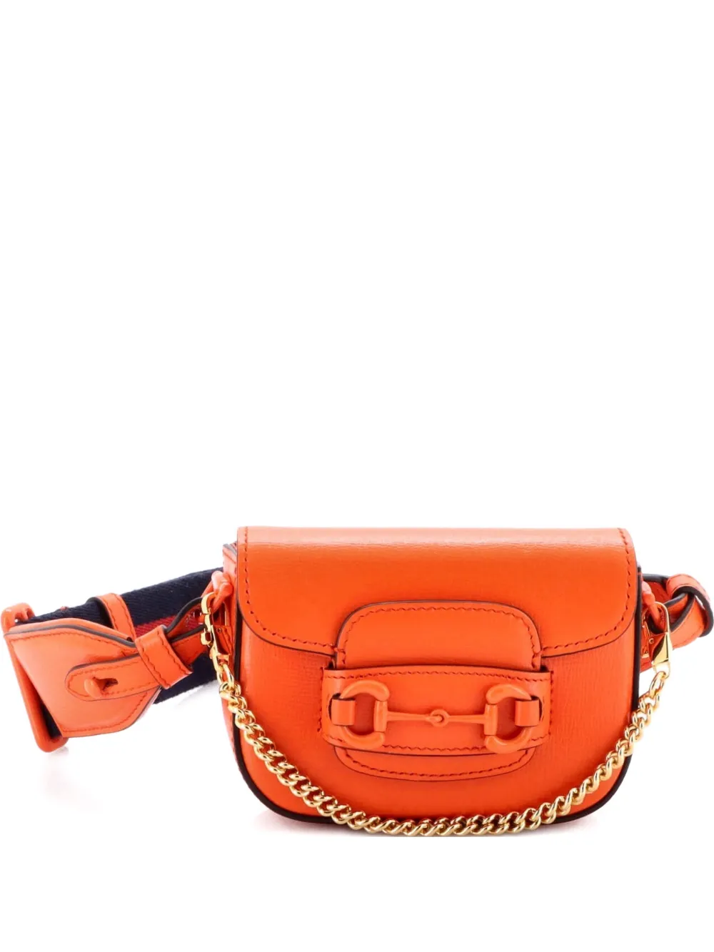 Gucci Pre-Owned Horsebit 1955 Flap Wallet with Strap Leather crossbody bag - Arancione