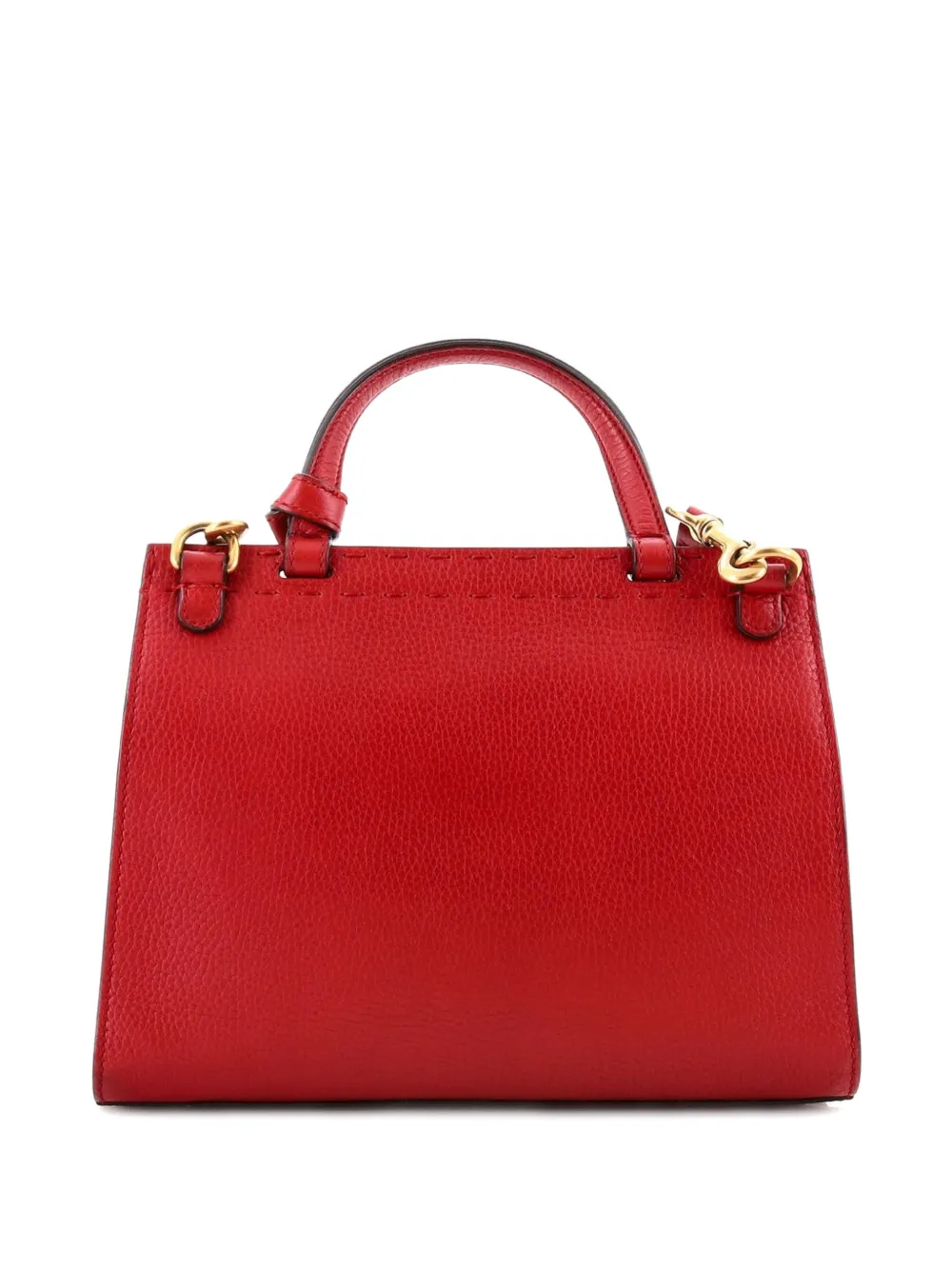 GUCCI Pre-owned Gg Marmont Top Handle Bag Leather Mini Satchel In Red