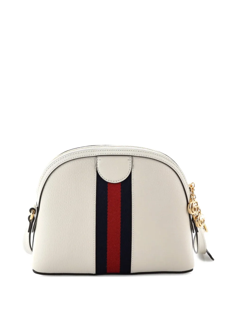 Pre-owned Gucci Ophidia Dome Shoulder Bag Leather Small Crossbody Bag In White