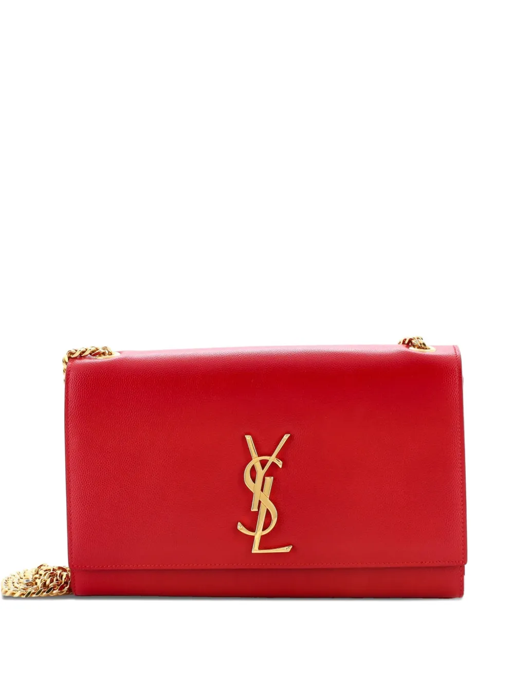Saint Laurent Pre-Owned Classic Monogram Grainy Leather Medium crossbody bag - Rosso