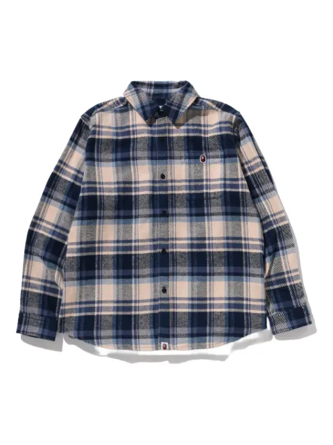 A BATHING APE® plaid appliqué shirt