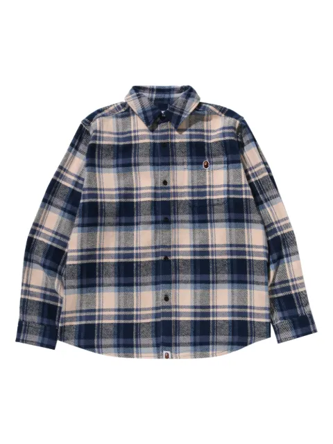 A BATHING APE® plaid appliqué shirt
