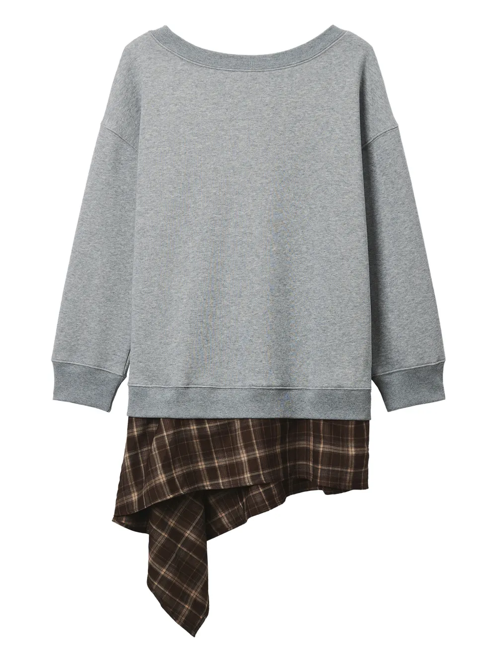 Mini Cream Plaid Sweatshirt In Gray