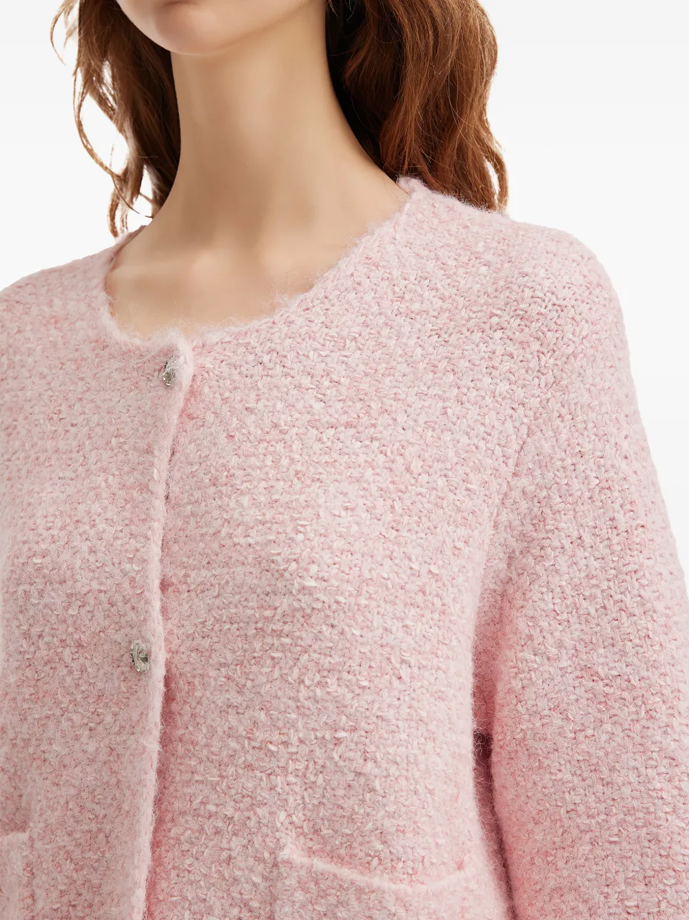 b+ab Vest met zak en knoop Roze