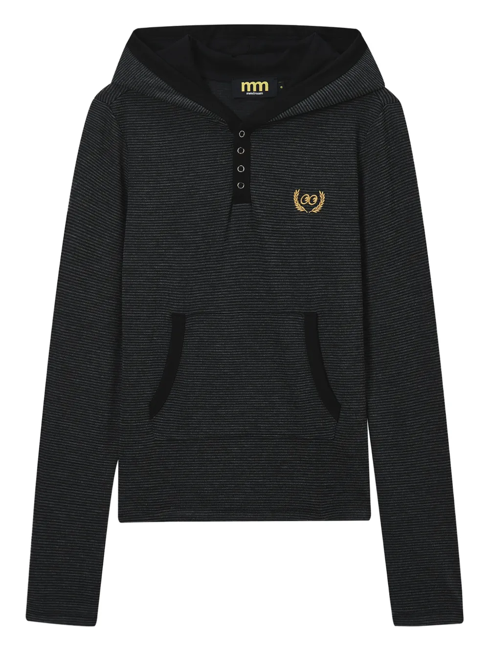 Mini Cream Logo-detail Hoodie In Gray