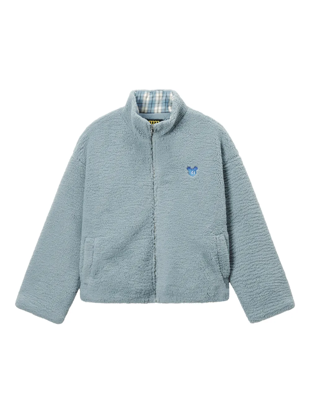 Mini Cream Zip Jacket In Blue