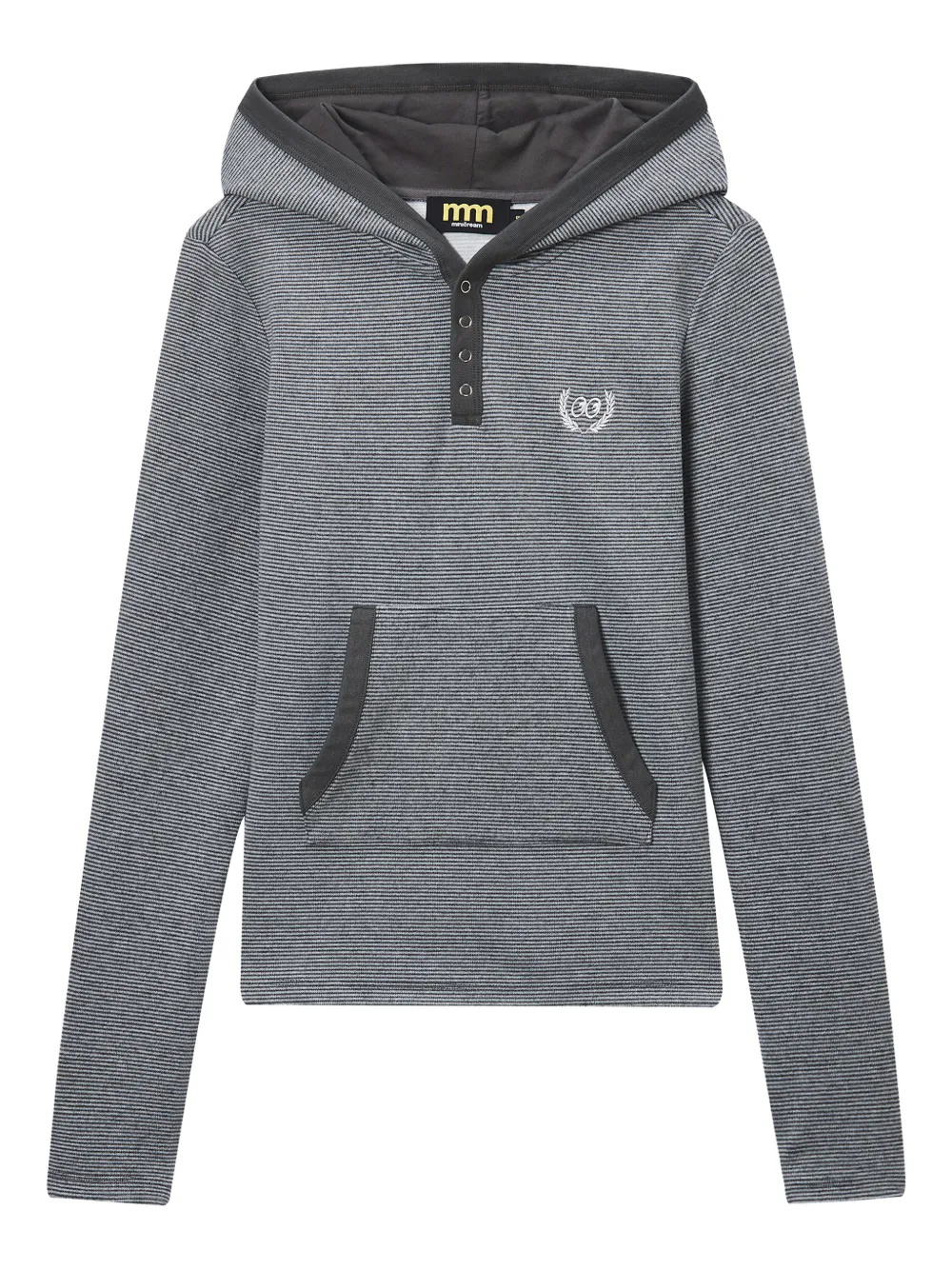 Mini Cream Striped Hoodie In Gray