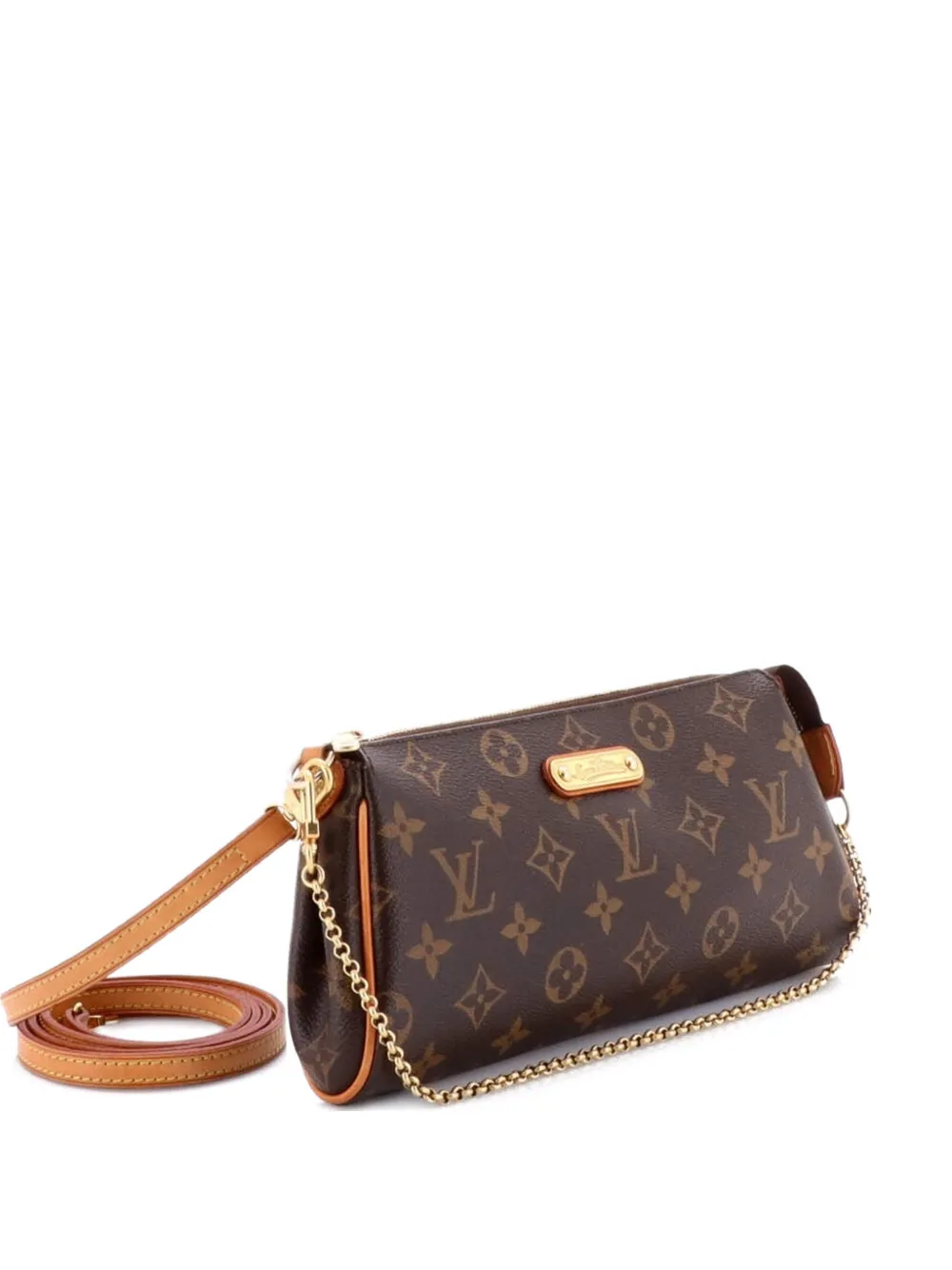 Pre-owned Louis Vuitton Eva Handbag Monogram Canvas Clutch Bag In Brown
