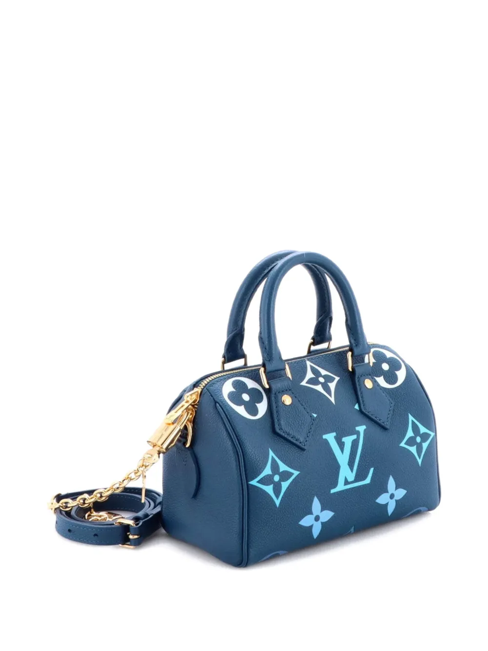 Pre-owned Louis Vuitton Speedy Bandouliere Bag Degrade Monogram Empreinte Giant 20 Satchel In Blue