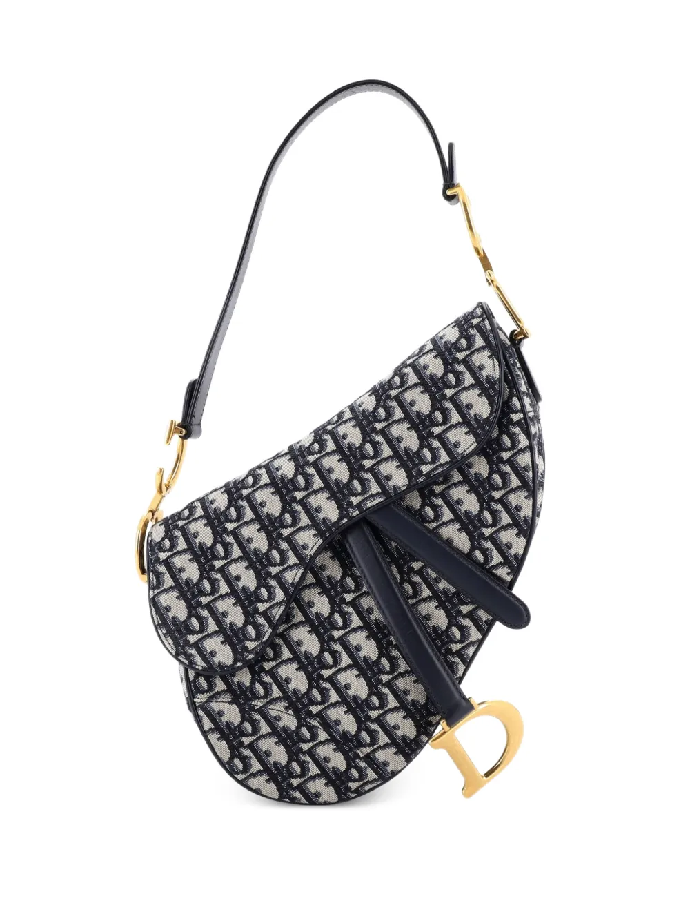 Christian Dior Pre-Owned Saddle Handbag with Strap Oblique Canvas Medium shoulder bag - Blu