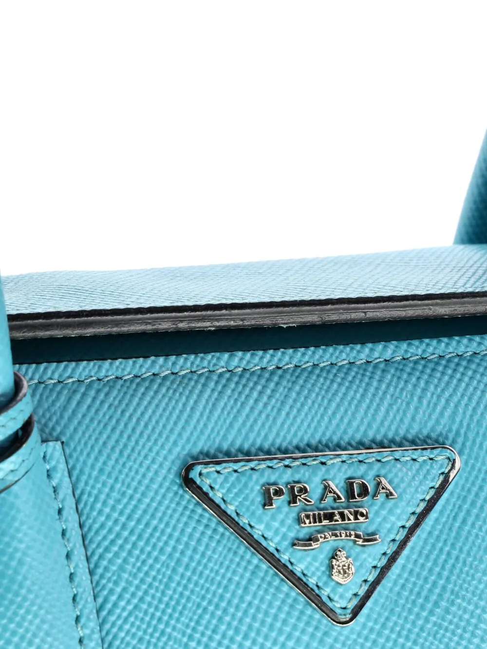 Prada Pre-Owned Turnlock Cuir Twin Saffiano Leather Small Tote Bag