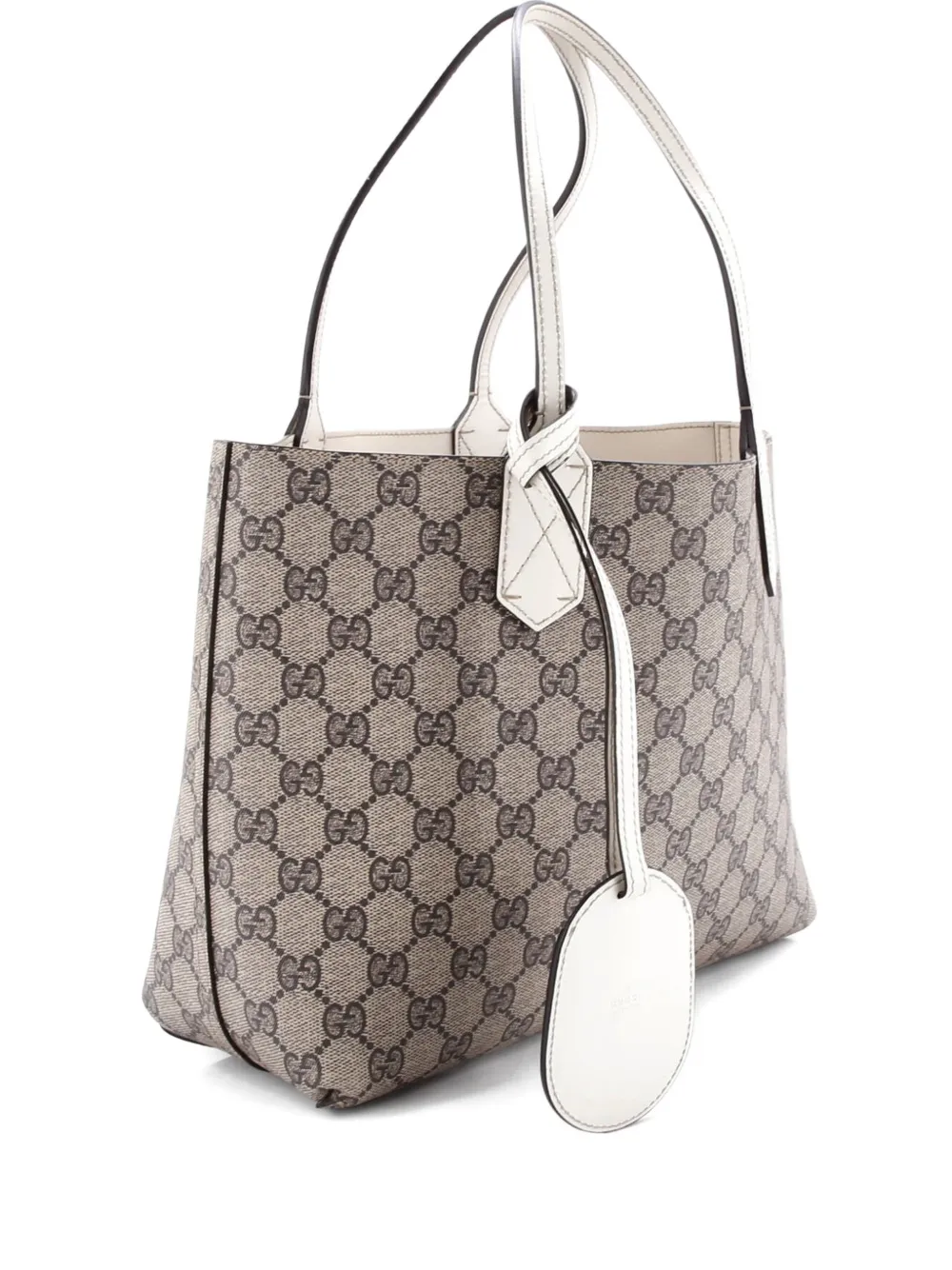 Pre-owned Gucci Reversible Gg Print Leather Small Tote Bag In Brown