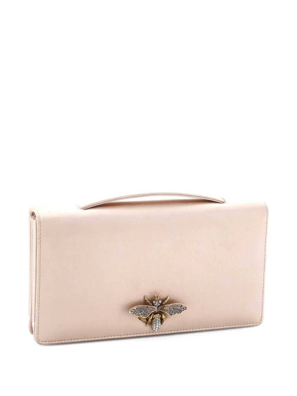 Pre-owned Dior Bee Leather Clutch Bag In Neutral