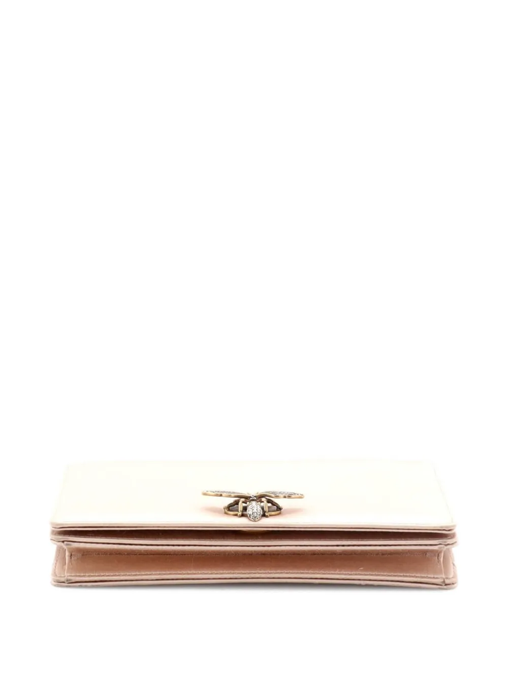 Pre-owned Dior Bee Leather Clutch Bag In Neutral