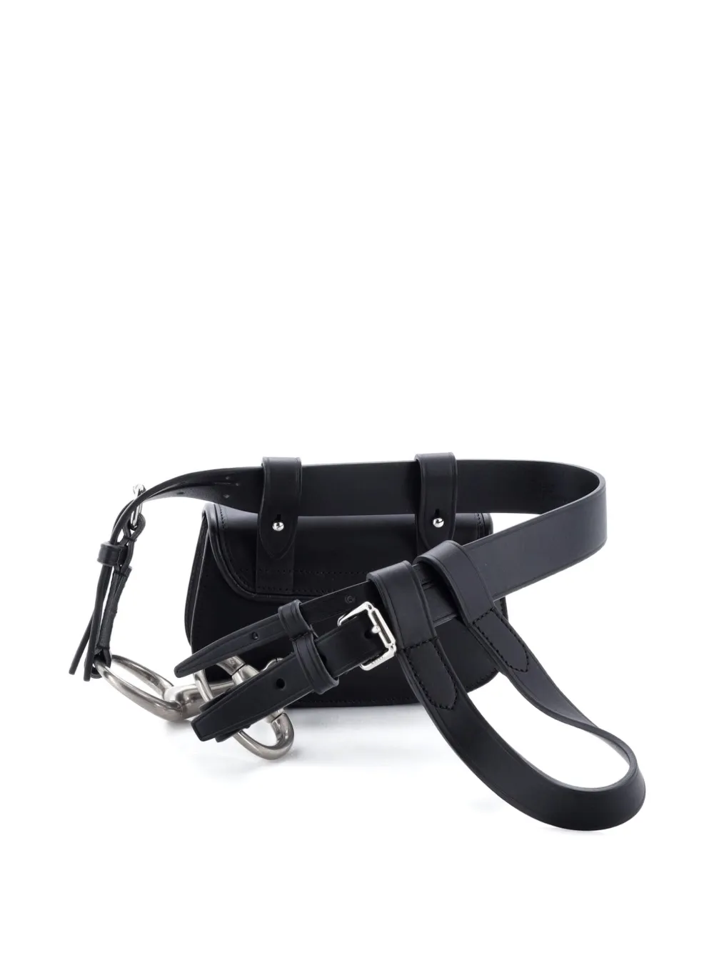 Pre-owned Gucci Bamboo 1947 Leather Mini Belt Bag In Black