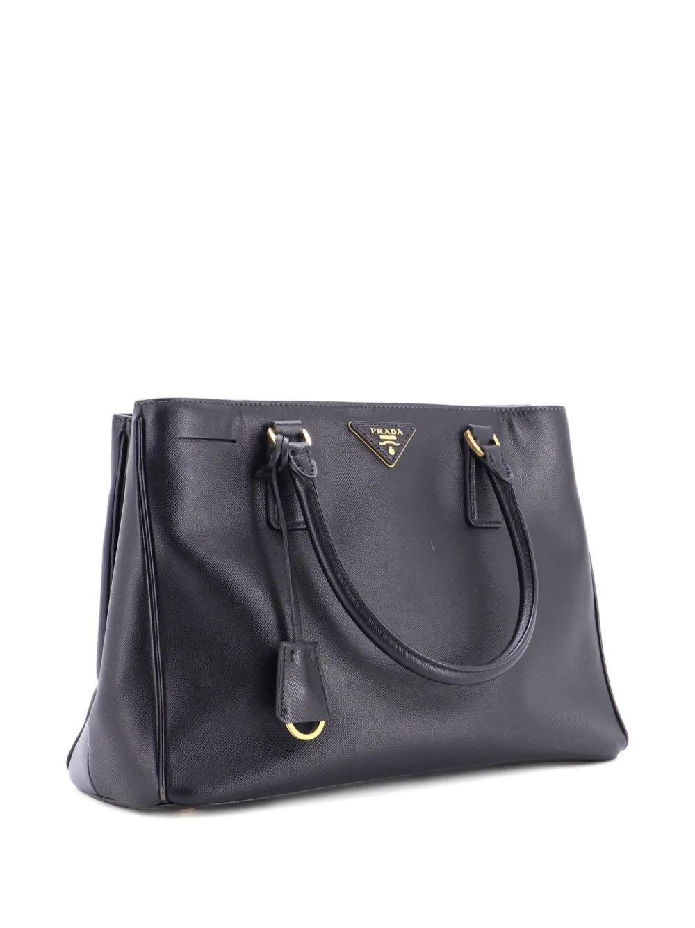 Pre-owned Prada Gardener's Saffiano Leather Medium Tote Bag In Black