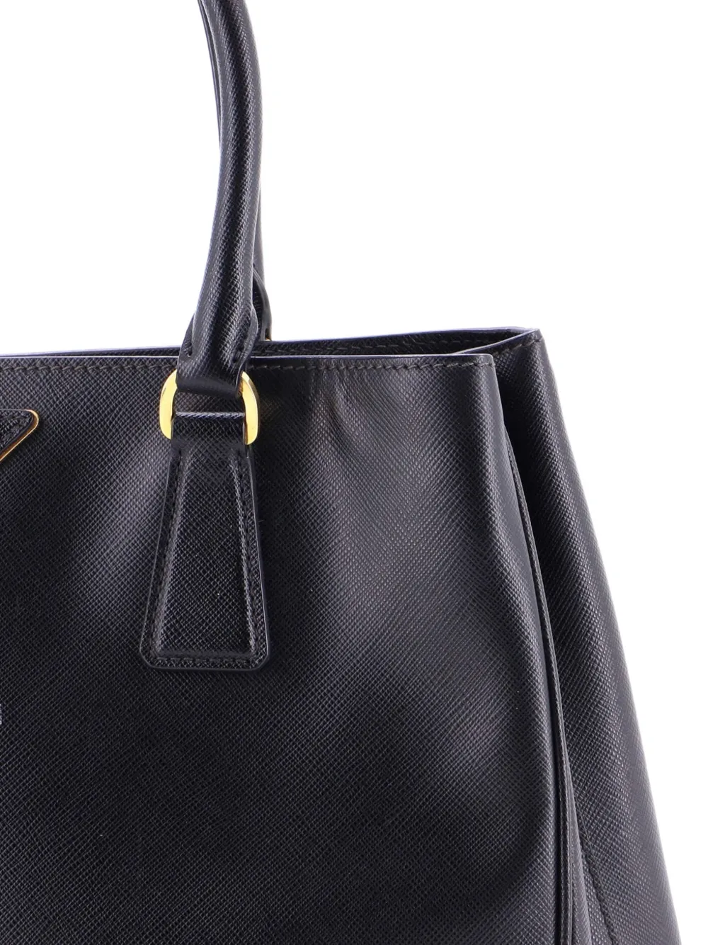 Pre-owned Prada Gardener's Saffiano Leather Medium Tote Bag In Black