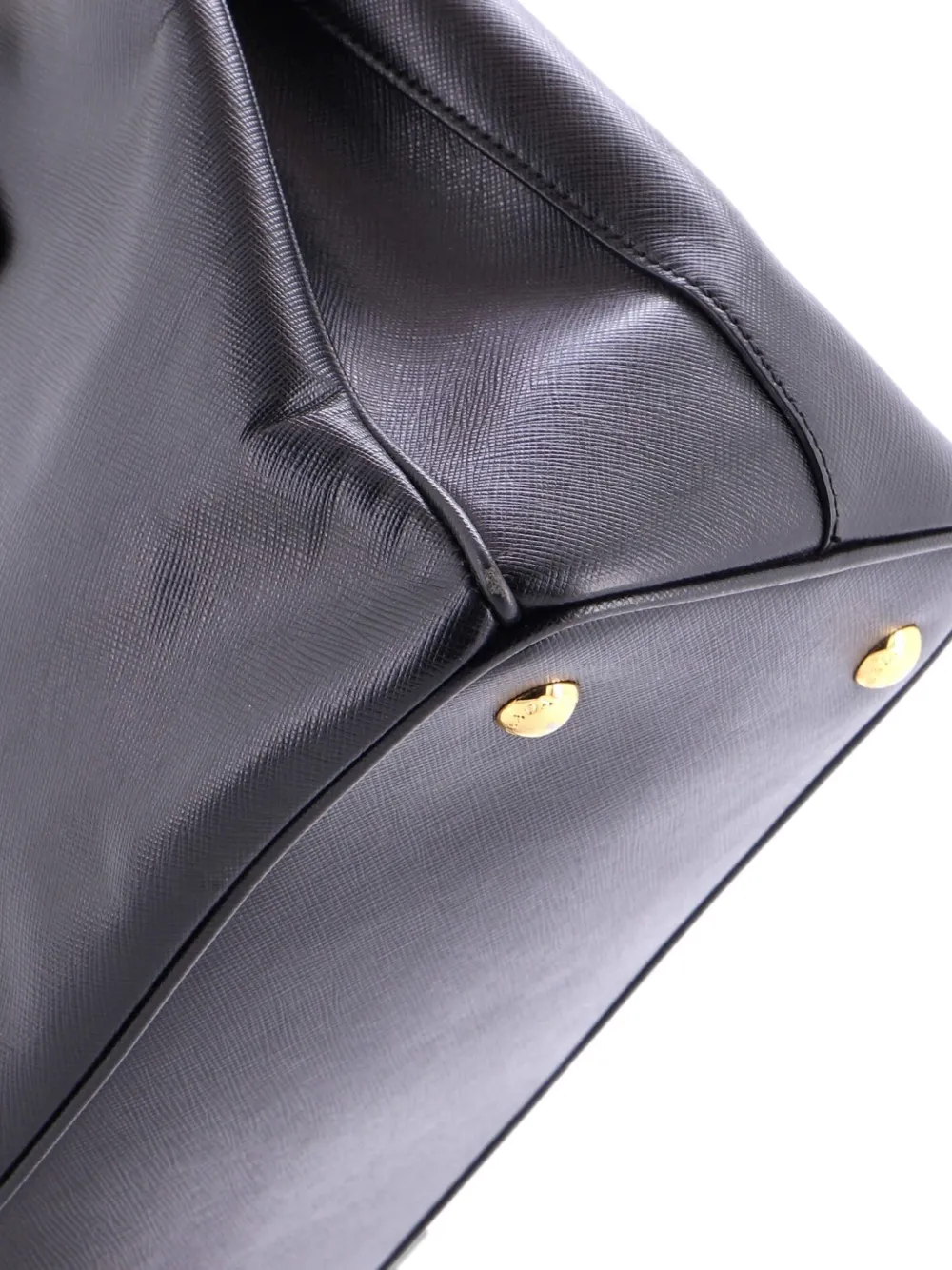 Pre-owned Prada Gardener's Saffiano Leather Medium Tote Bag In Black