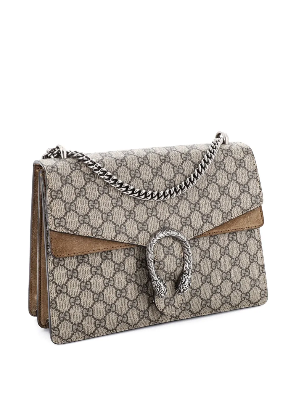 Pre-owned Gucci Dionysus Bag Gg Coated Canvas Medium Shoulder Bag In Brown