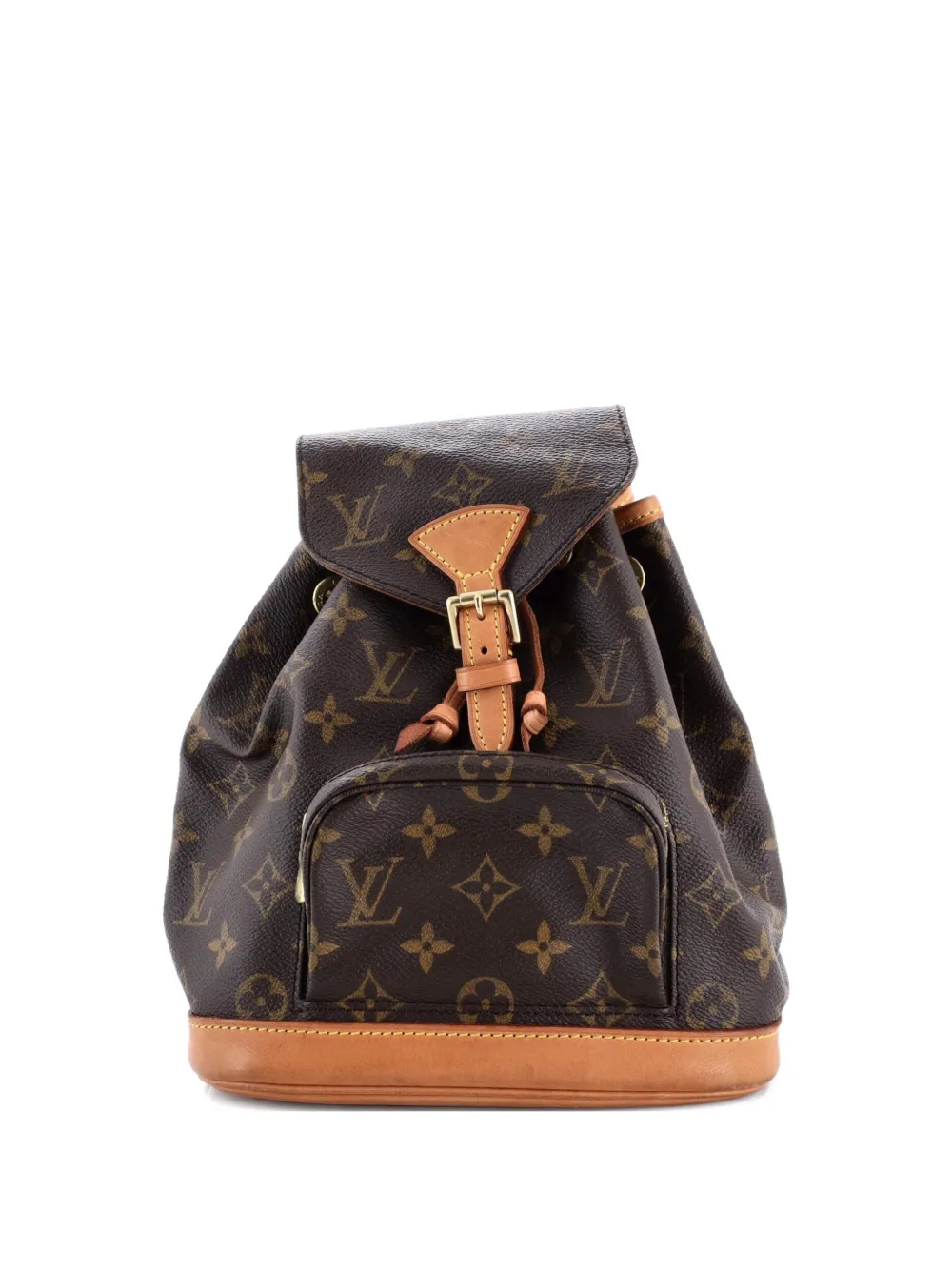 Pre-owned Louis Vuitton Vintage Montsouris Monogram Canvas Pm Backpack In Brown