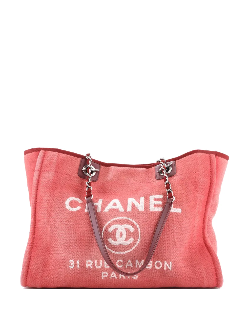 CHANEL Pre-Owned Deauville Canvas Medium tote bag - Rosso